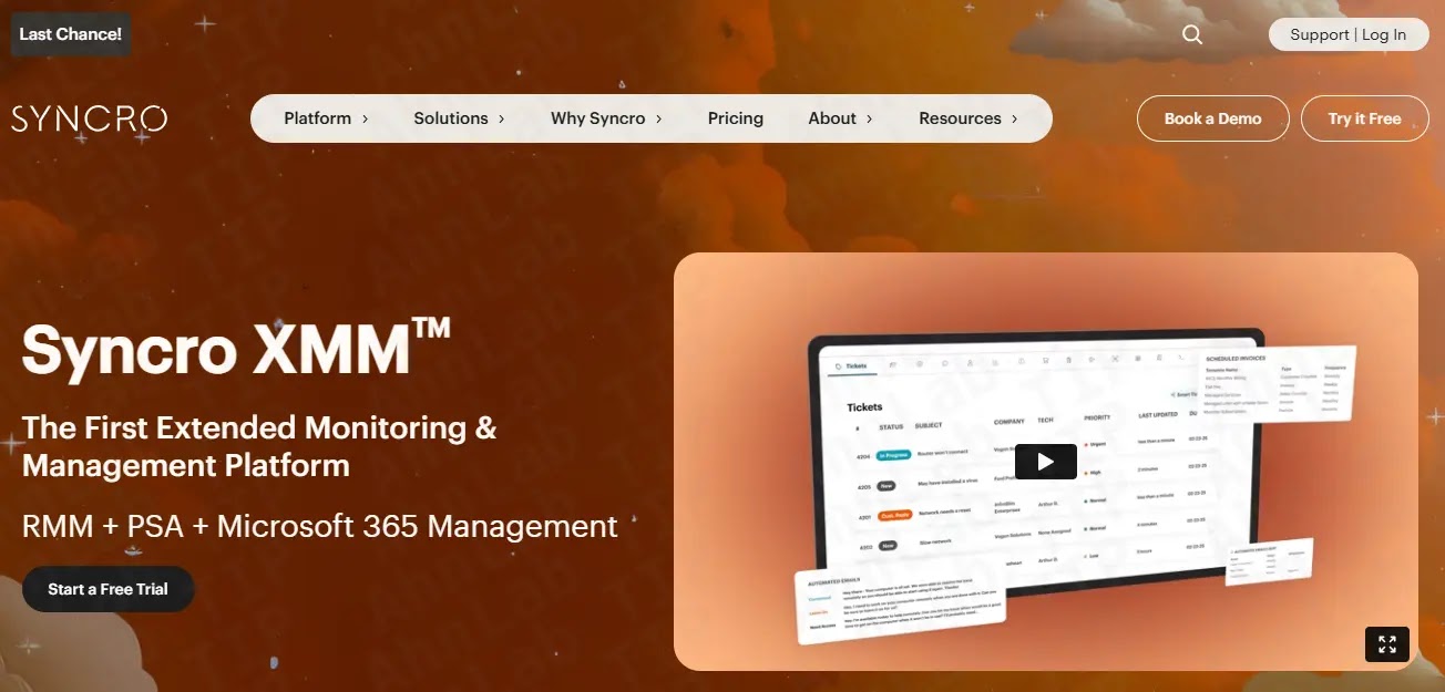 Ιστότοπος της Syncro (Πηγή - ASEC) 